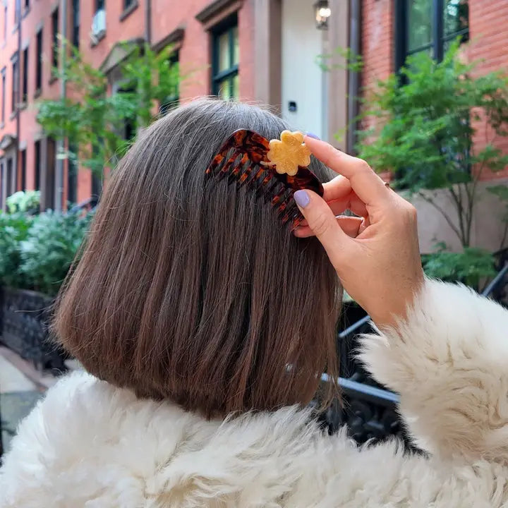 HAND-PAINTED LUCKY CLOVER POCKET COMB
