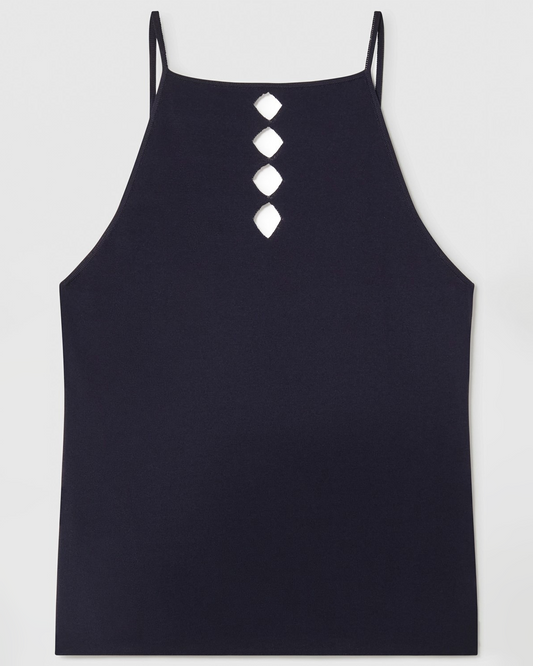 OPEN BACK TOP WITH FRONT DETAIL - NAVY