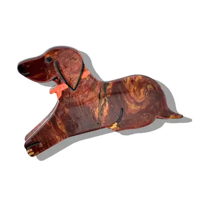 HAND PAINTED DACHSHUND CLAW HAIR CLIP