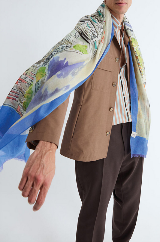 MILANO PRINT CASHMERE SILK SCARF