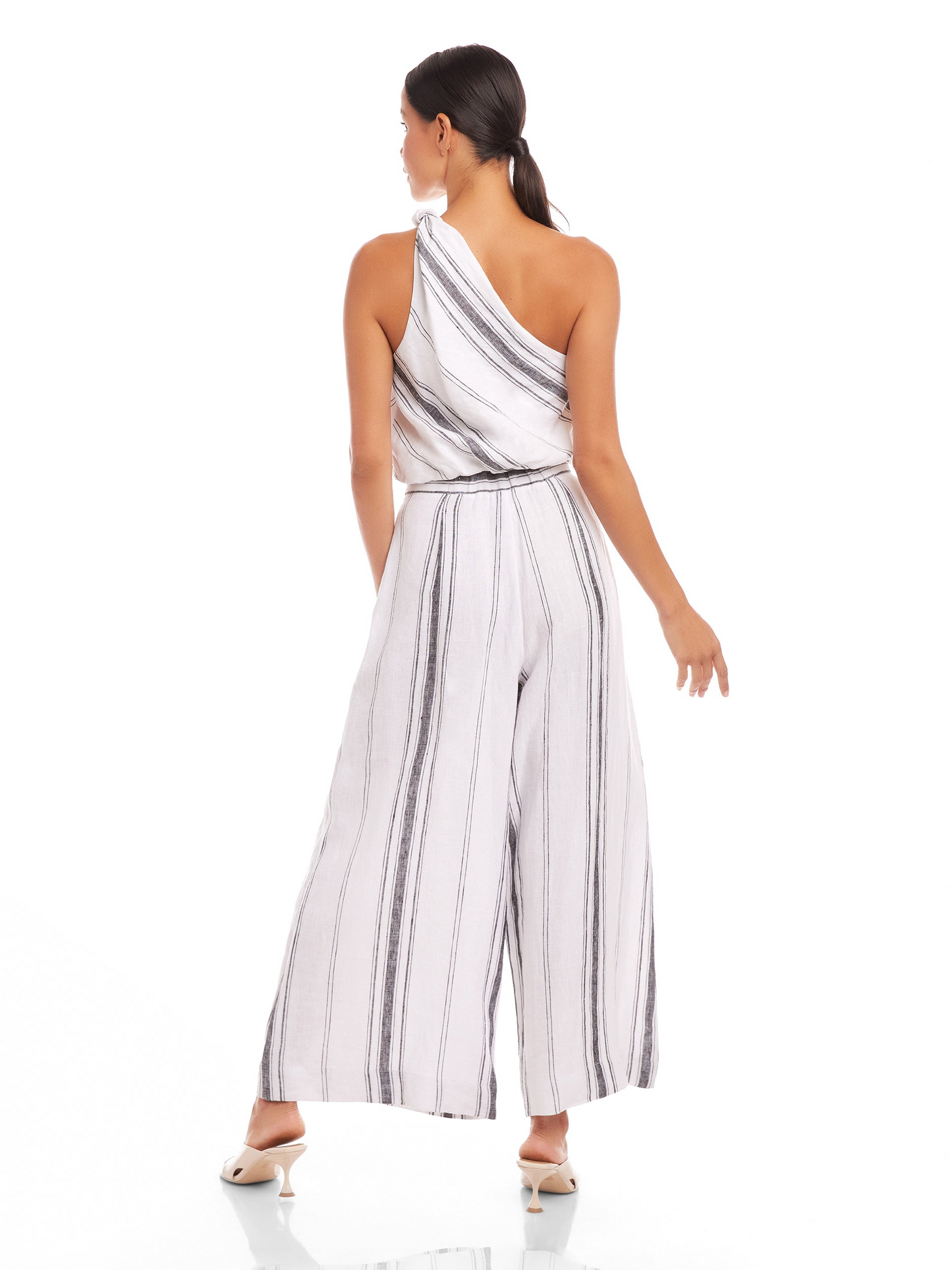 VIVIENNE BEACH STRIPE LINEN WIDE LEG PANT
