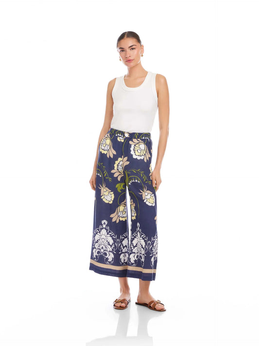 TILLY FLORAL VINE BORDER CROPPED PANT