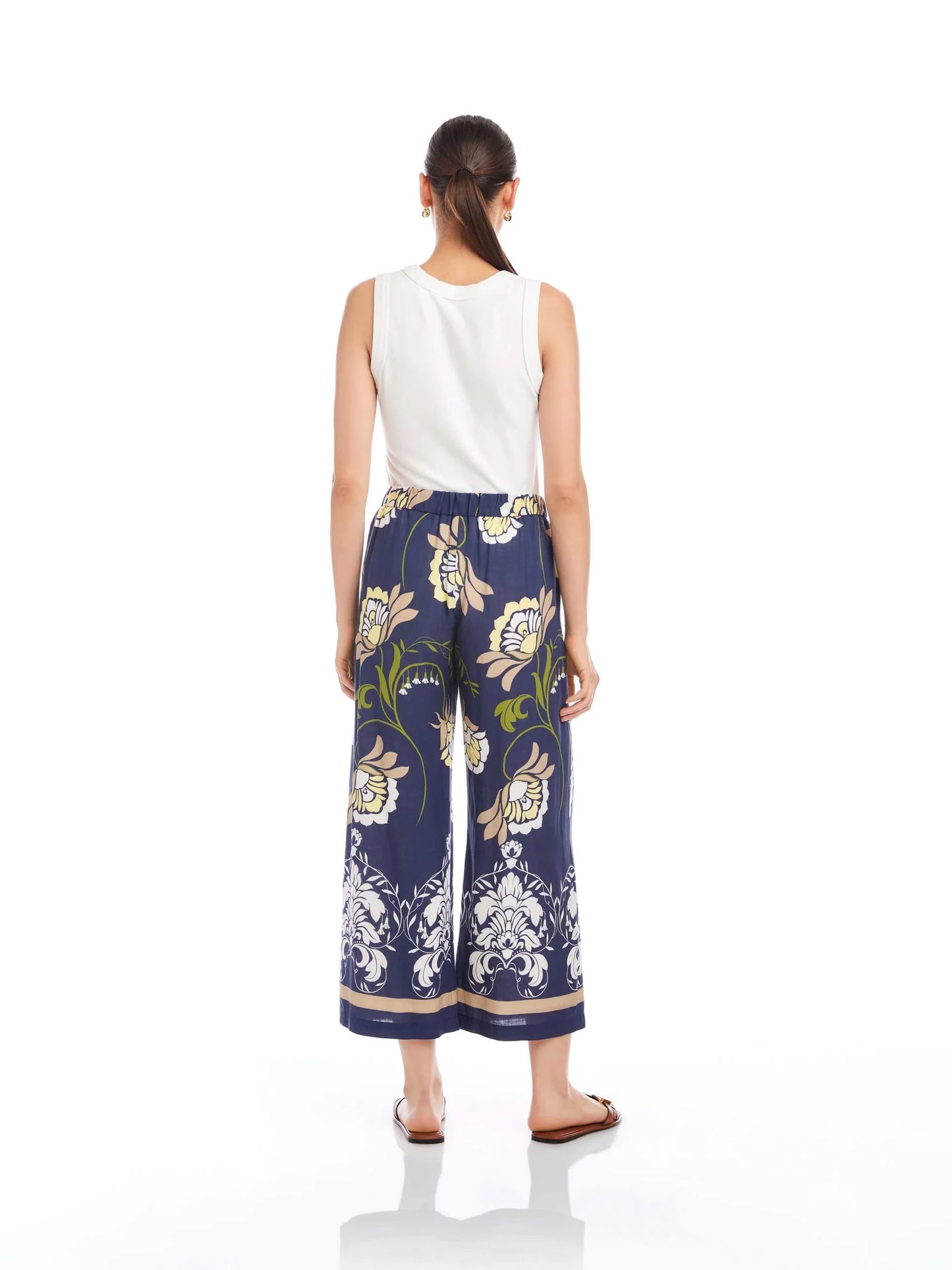 TILLY FLORAL VINE BORDER CROPPED PANT