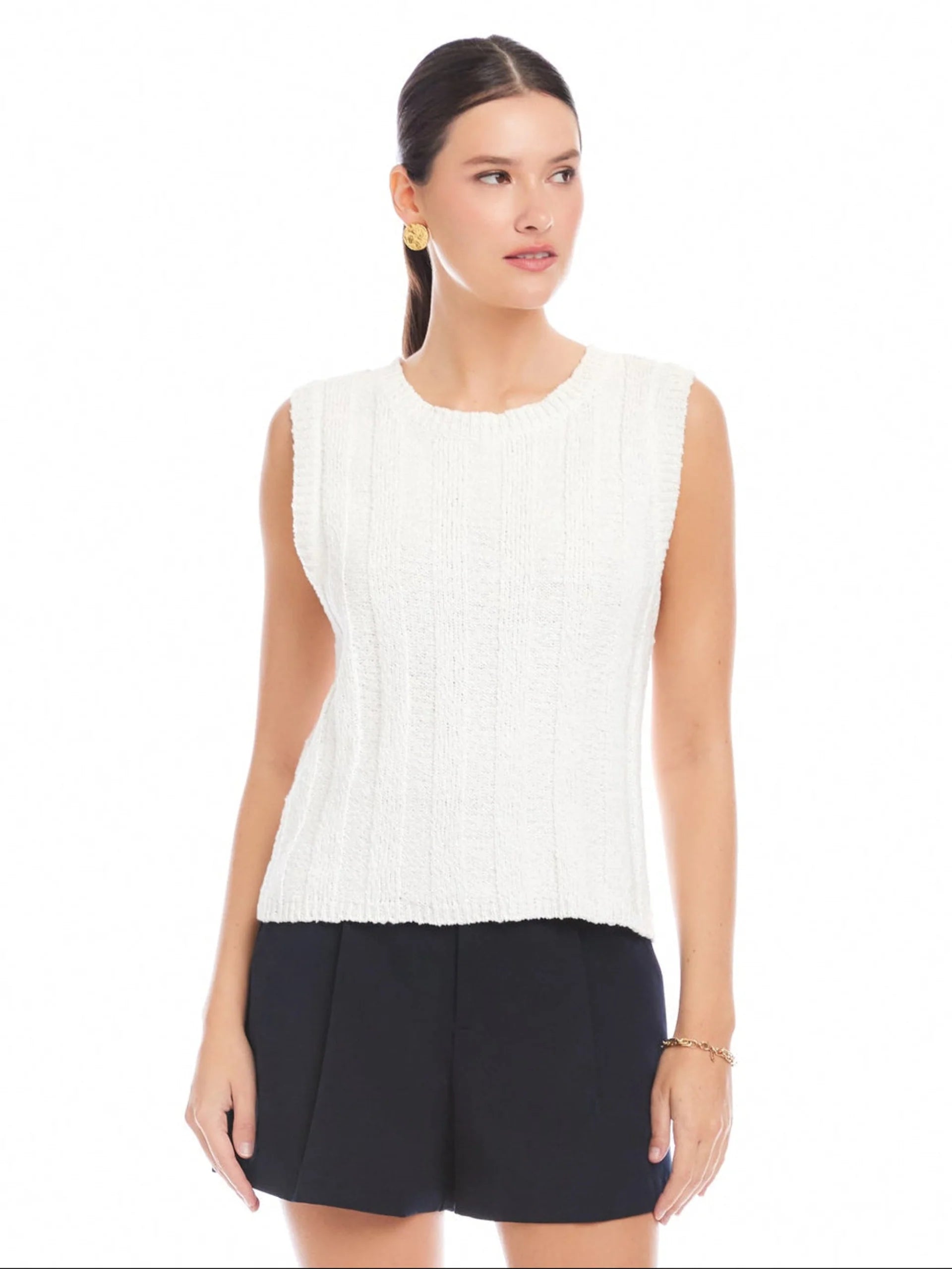 ZAYDEE CROCHET TANK TOP - OFF WHITE