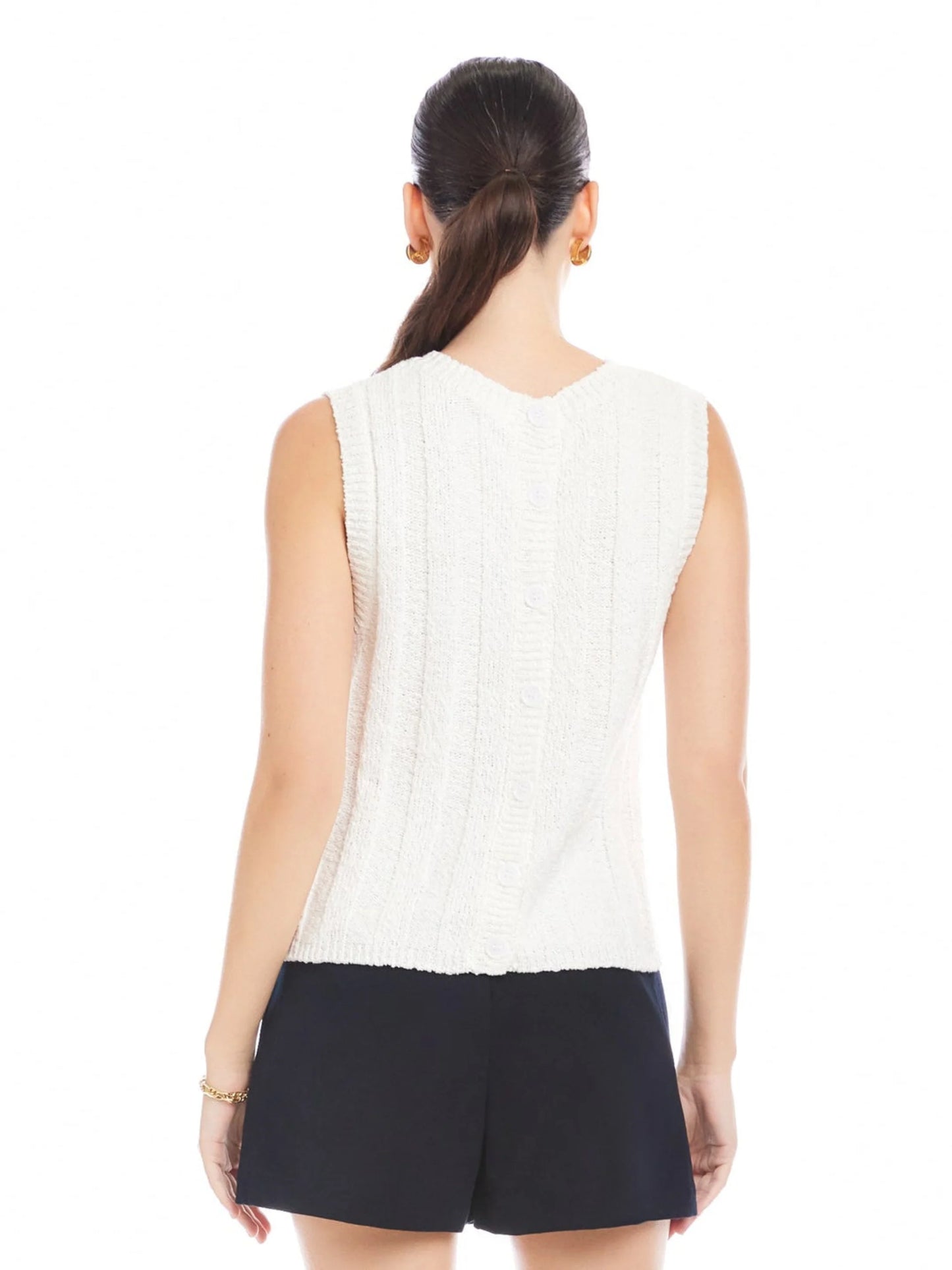 ZAYDEE CROCHET TANK TOP - OFF WHITE