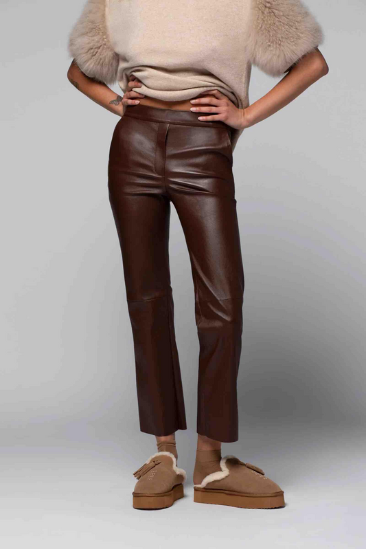 ANITA SUEDE AND SHEEPSKIN MULES WITH POM-POMS - CAMEL