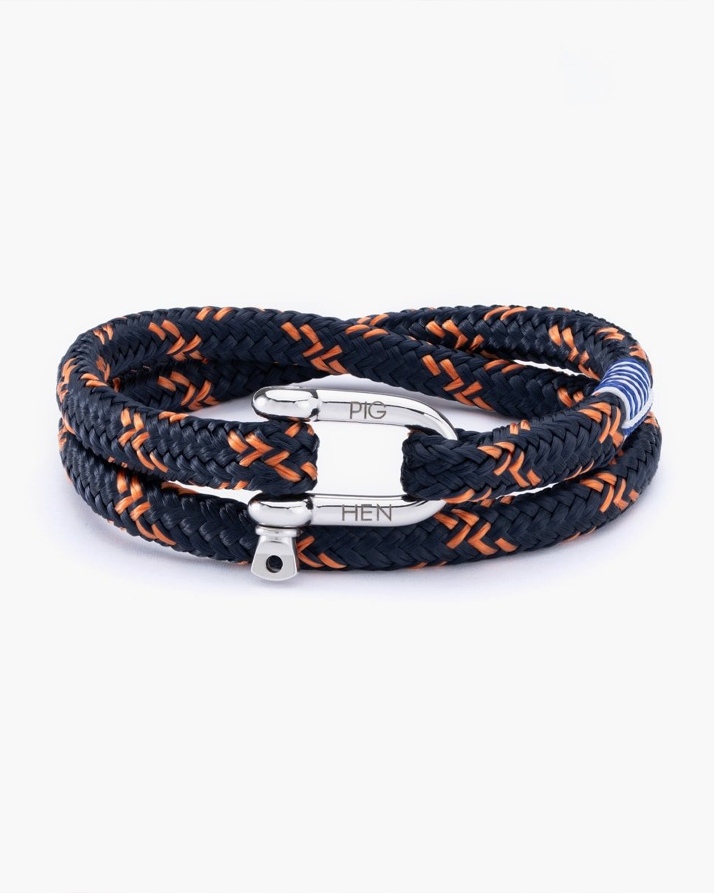 SALTY STEVE BRACELET - NAVY-SALMON ORANGE-SILVER