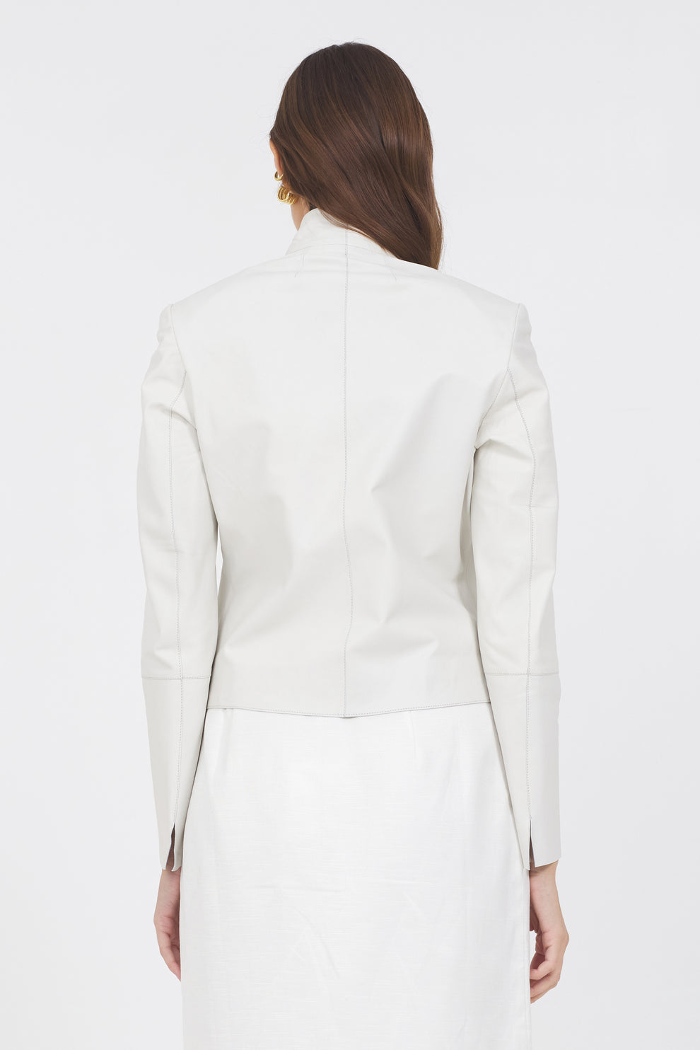 TESSA WASHED LEATHER JACKET - WHITE