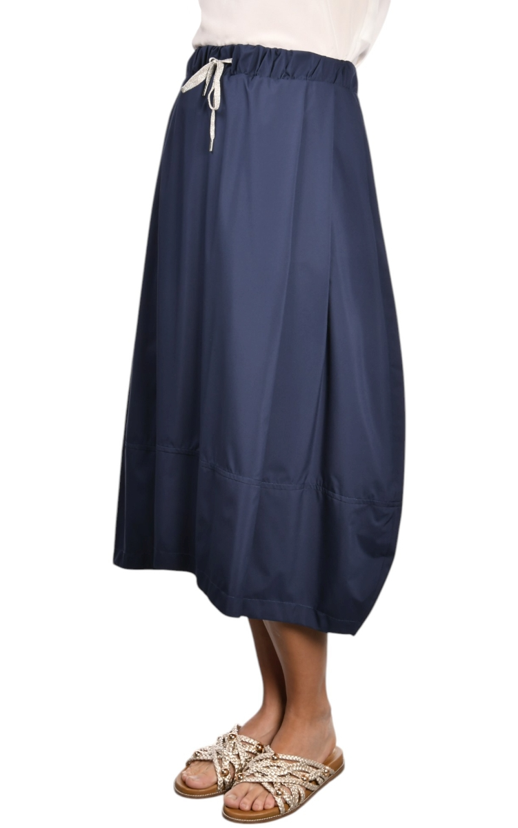 BALLOON MIDI SKIRT - NAVY