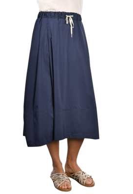 BALLOON MIDI SKIRT - NAVY
