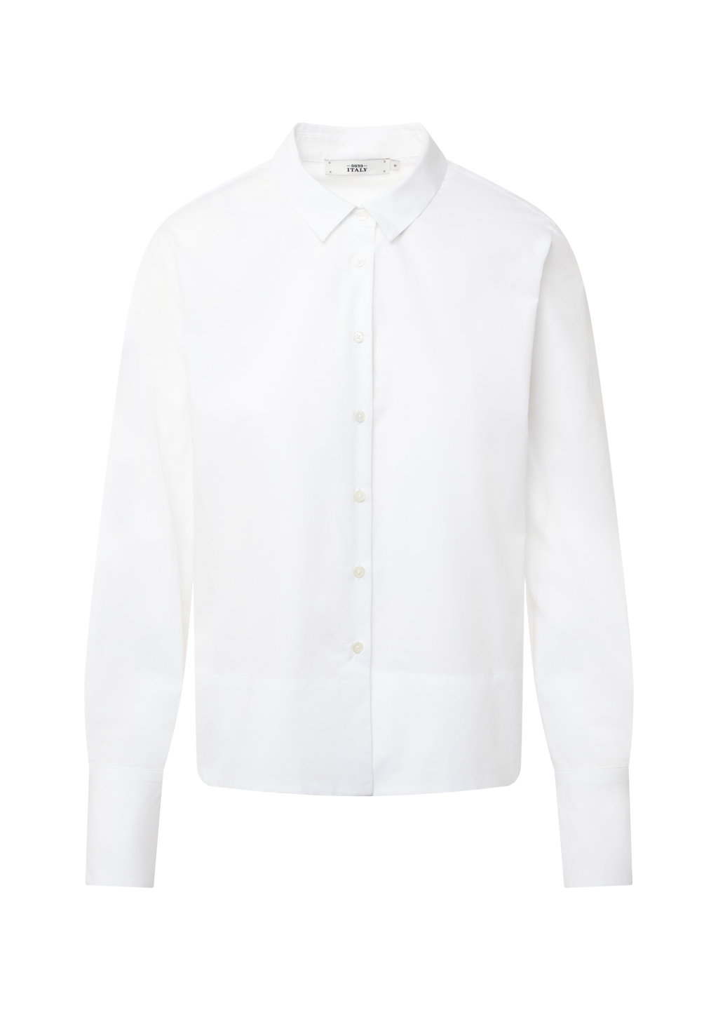 SILVY WHTE COTTON BLEND BUTTON DOWN BLOUSE