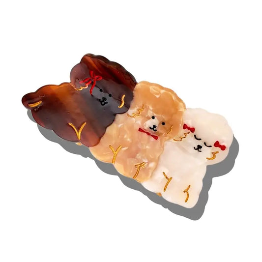 HAND-PAINTED MINI PUPPIES CLAW HAIR CLIP