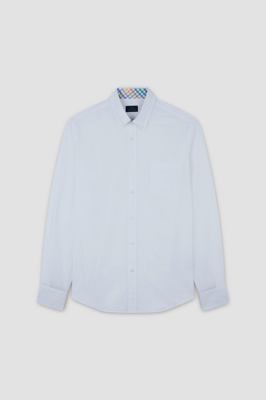 WHITE TEXTURED COTTON SHIRT