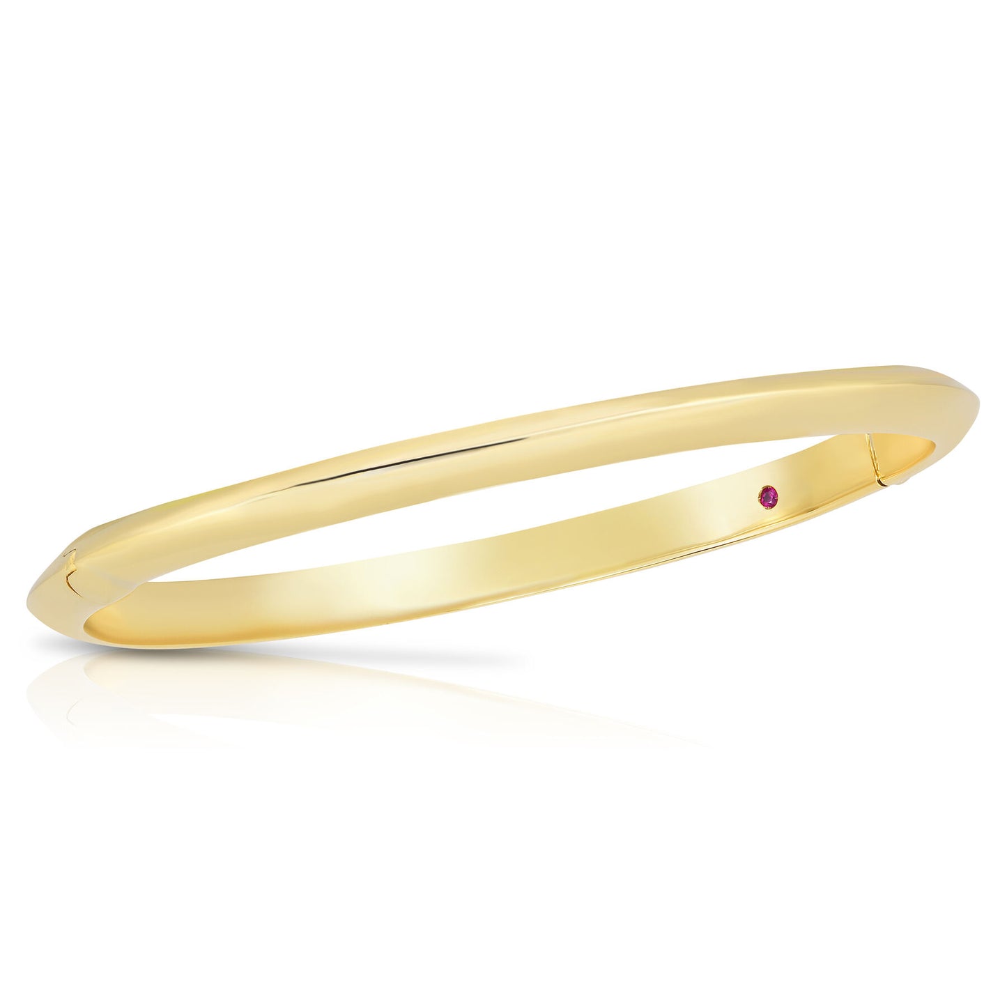 18K YG DESIGNER KNIFED EDGE BANGLE