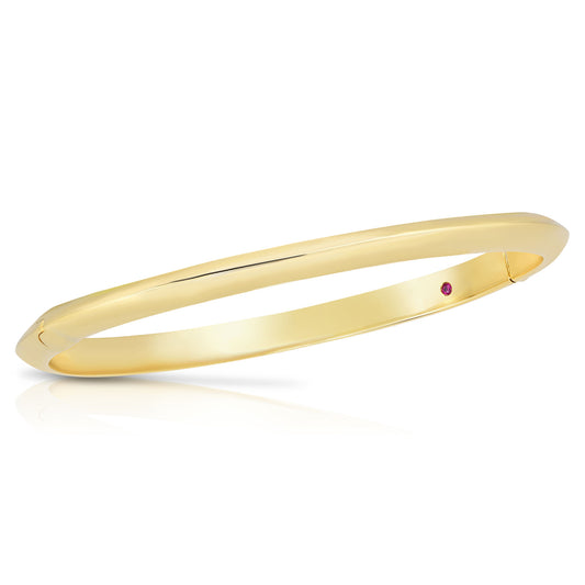 18K YG DESIGNER KNIFED EDGE BANGLE