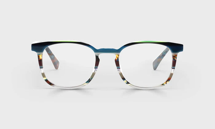 BOARDROOM READERS - MULTI STRIPES WITH TEAL TORTOISE