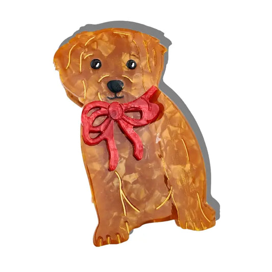 HAND PAINTED BOW PUPPY DOG CLAW CLIP
