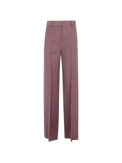 ROBINIA LINEN BLEND TROUSER - CHOCOLATE