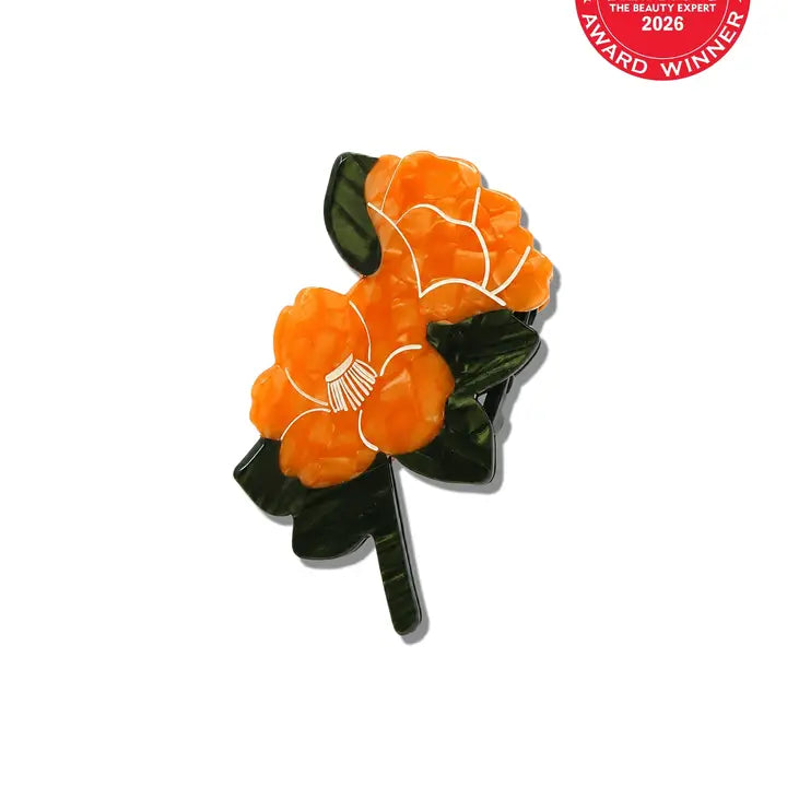 HAND PAINTED VINTAGE POPPY CLAW CLIP-ORANGE