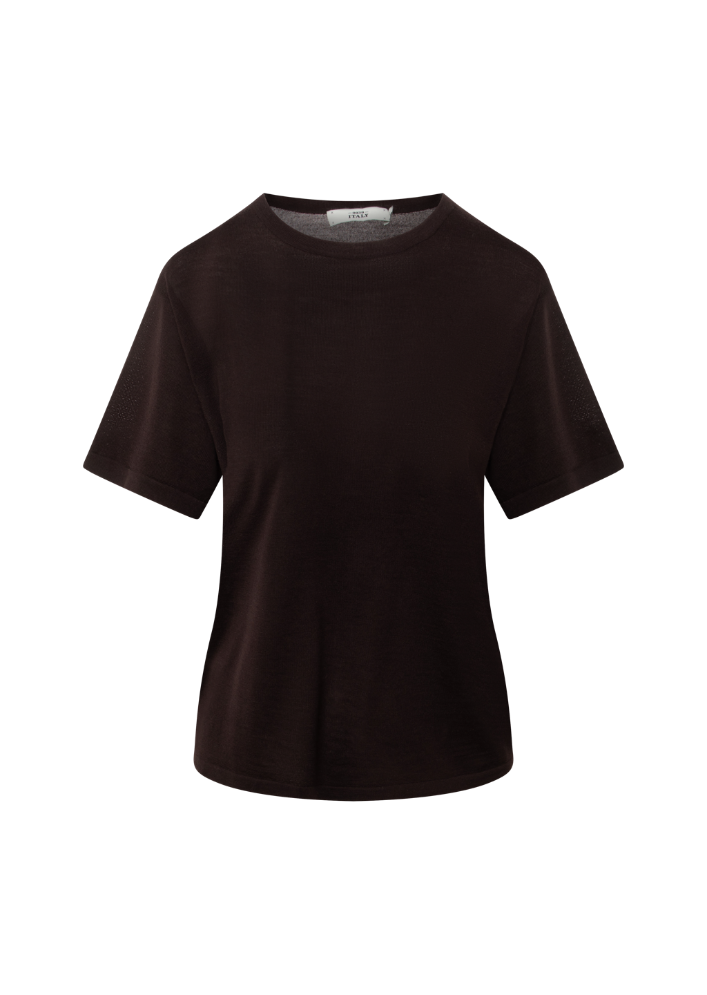 INESSA DARK BROWN WOOL KNIT TEE