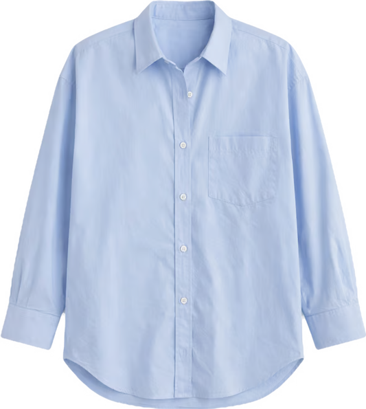 COASTAL POPLIN RELAXED SHIRT - BLUE CURRENT