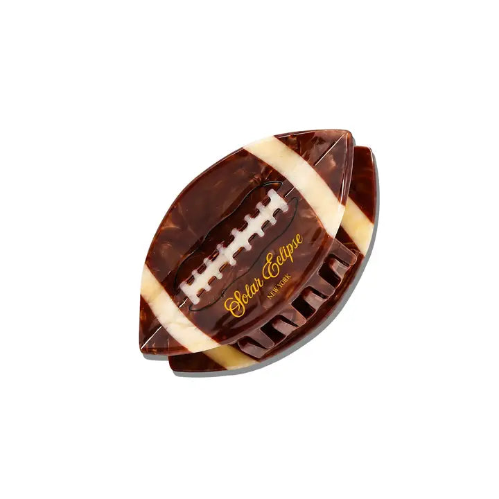 HAND PAINTED VINTAGE FOOTBALL CLAW CLIP