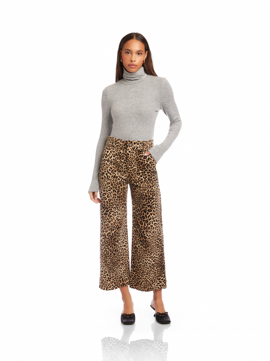 RYLEE CROPPED PANTS - LEOPARD PRINT