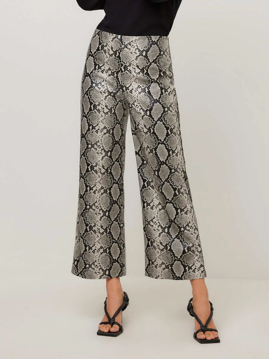 KELLY FAUX LEATHER SNAKE PRINT PANT
