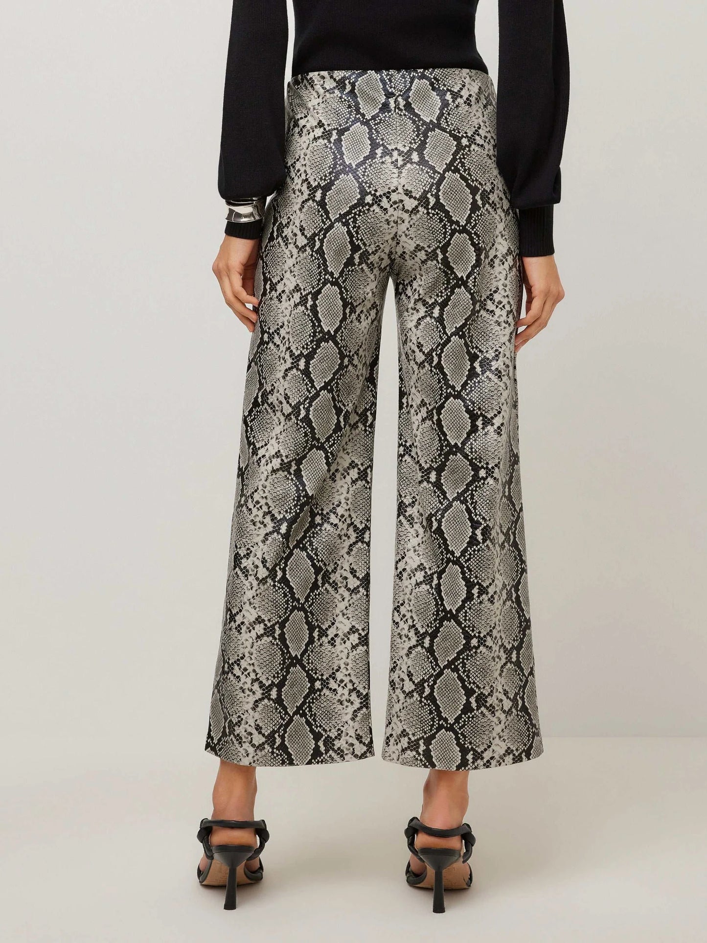 KELLY FAUX LEATHER SNAKE PRINT PANT