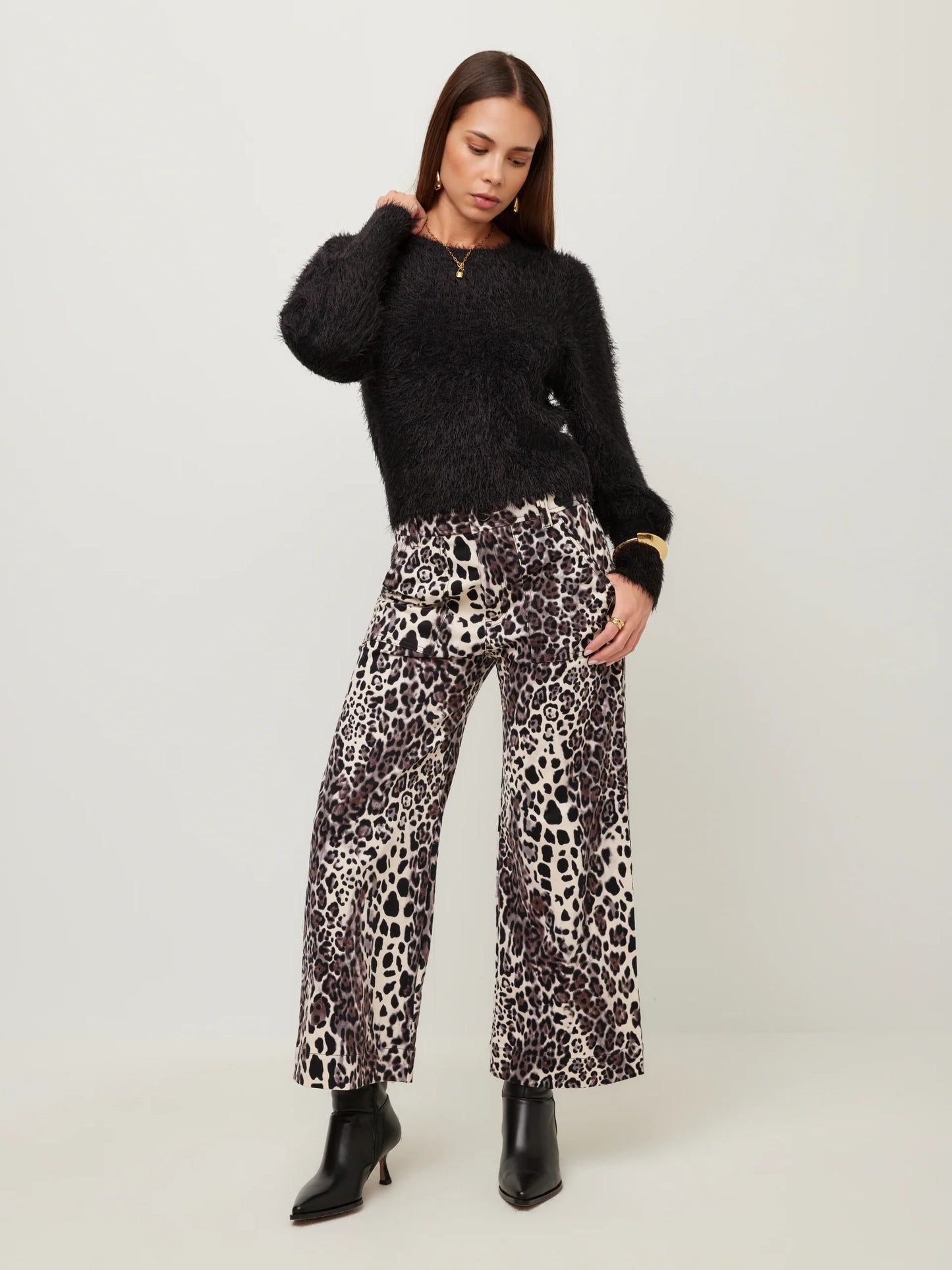 RYLEE CROPPED PANT - ANIMAL PRINT