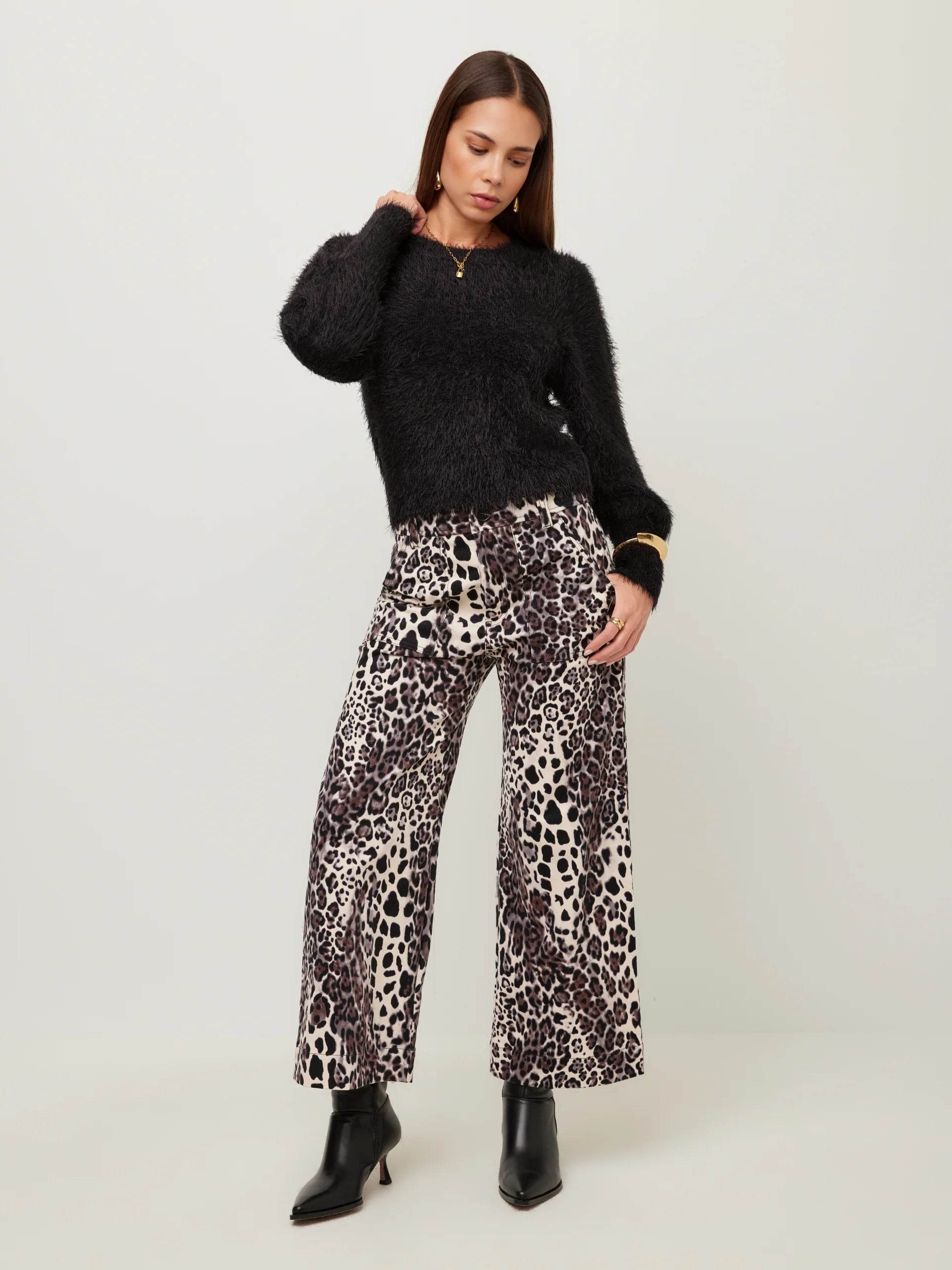 RYLEE CROPPED PANT - ANIMAL PRINT