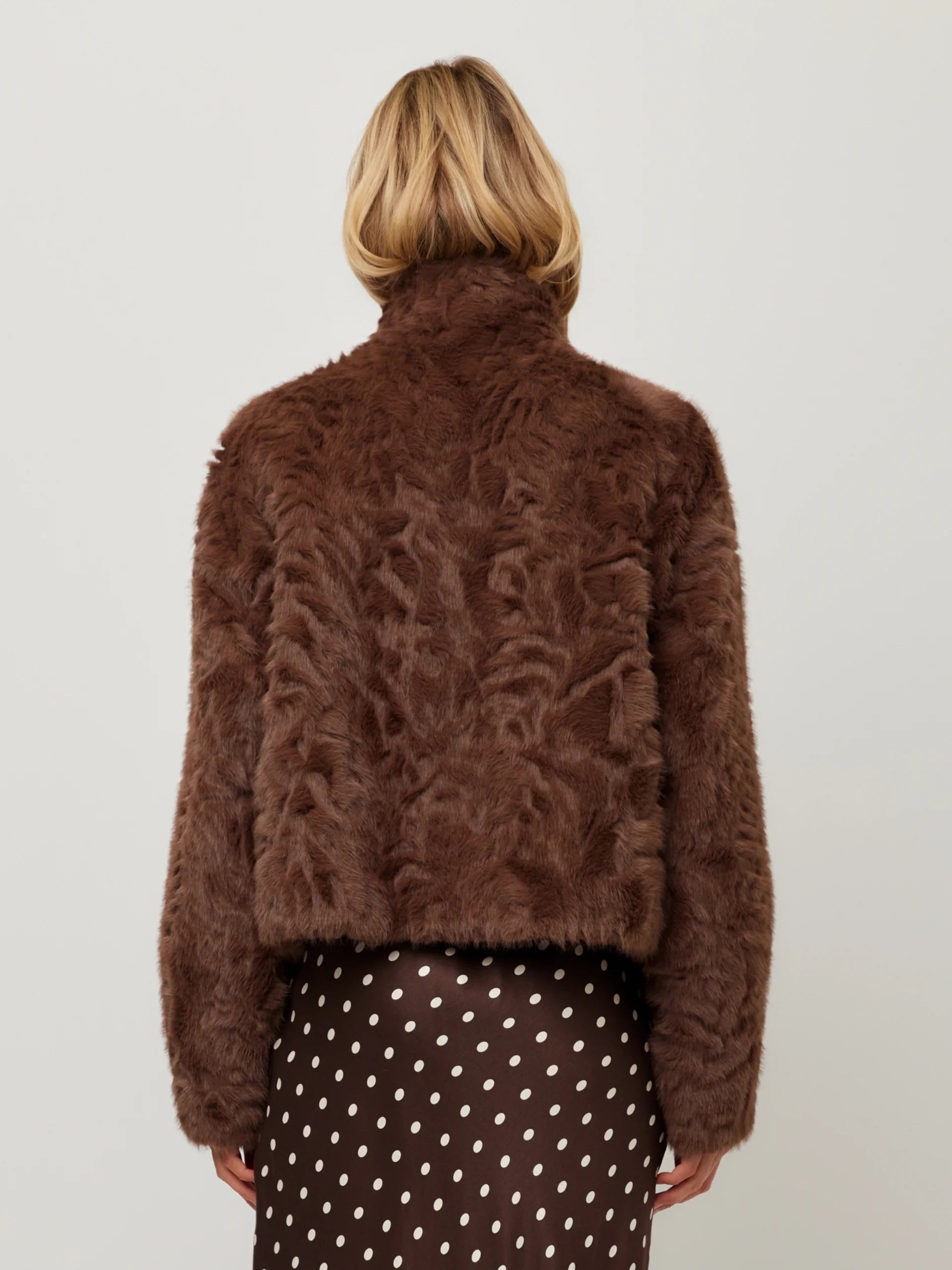MACKENZIE REVERSIBLE FAUX FUR COAT - WOOD