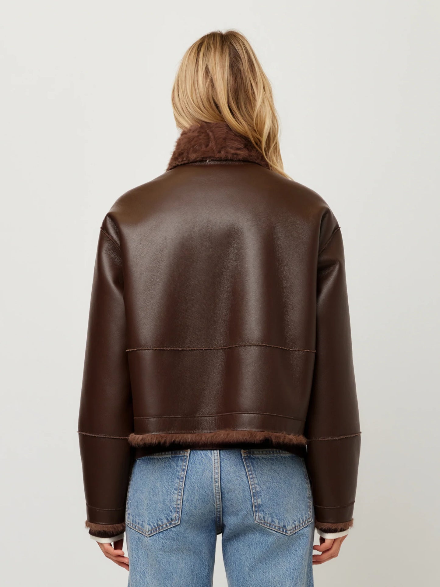 MACKENZIE REVERSIBLE FAUX FUR COAT - WOOD