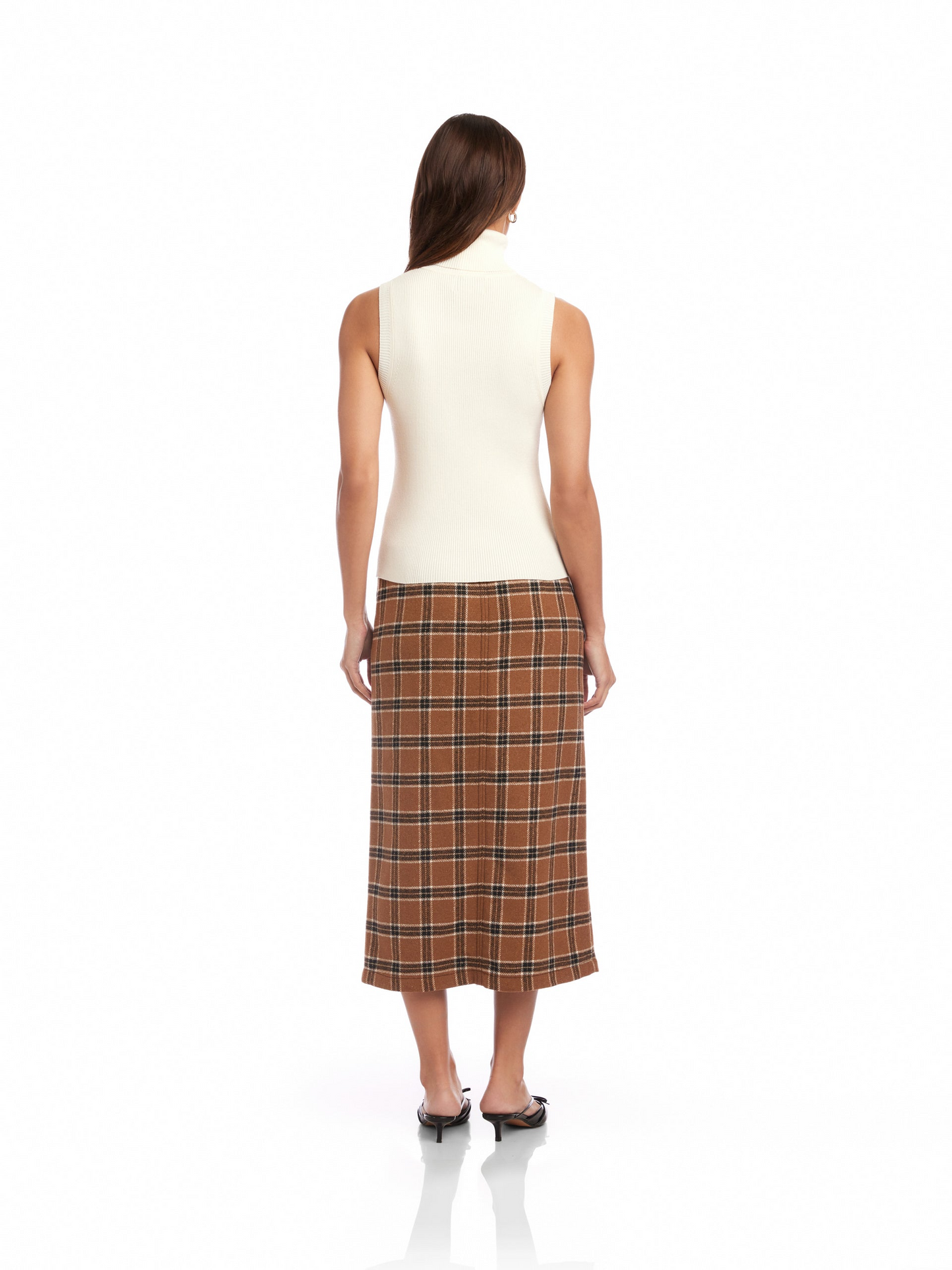 KELLI SLEEVELESS TURTLENECK SWEATER - OFF WHITE