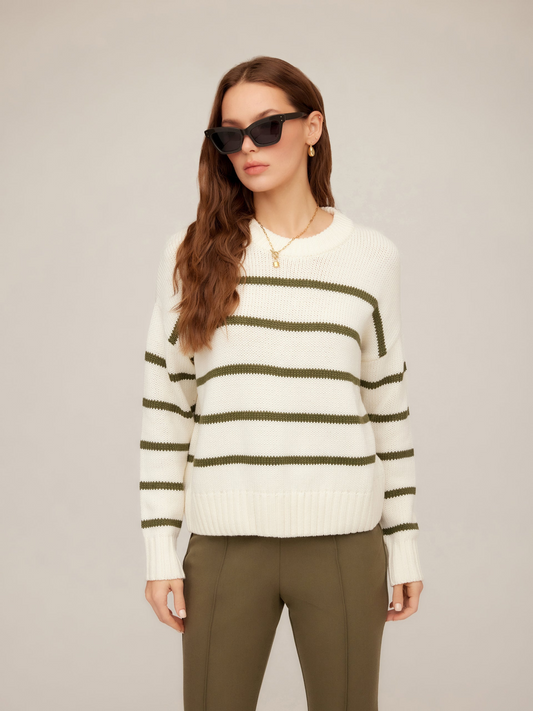 LUCA STRIPED COTTON BLEND SWEATER