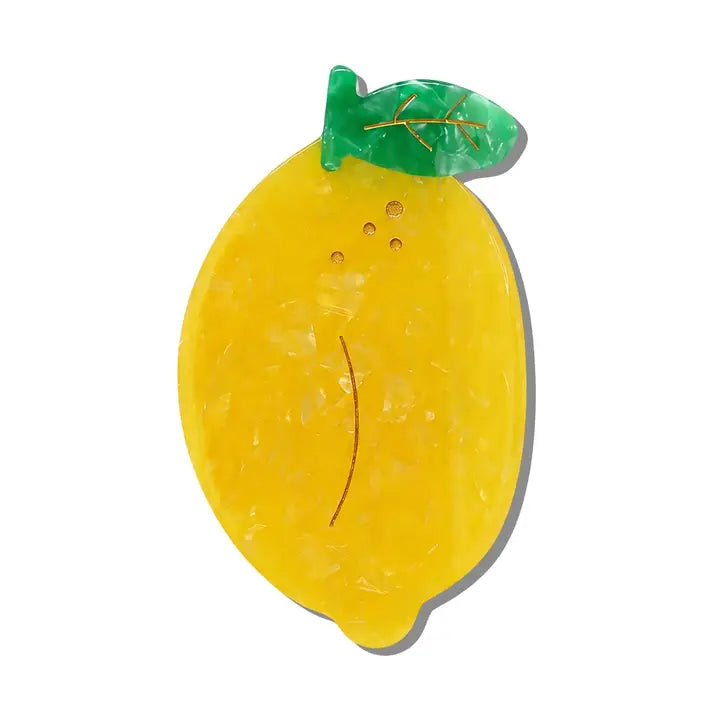 HAND PAINTED LEMON FRUIT CLAW CLIP
