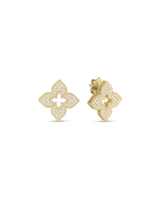 18K YG VENETIAN PRINCESS PAVE EARRINGS