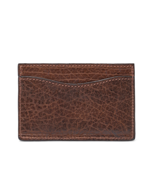 TUCSON BISON FLAT CARD CASE - COGNAC