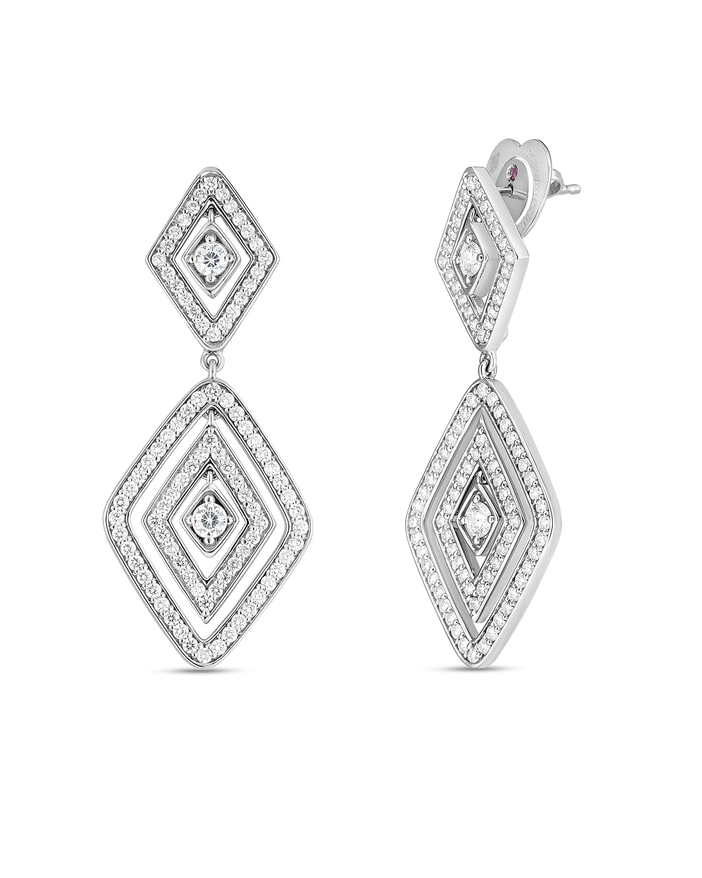 18K WG DIAMANTE DIAMOND DANGLE EARRINGS