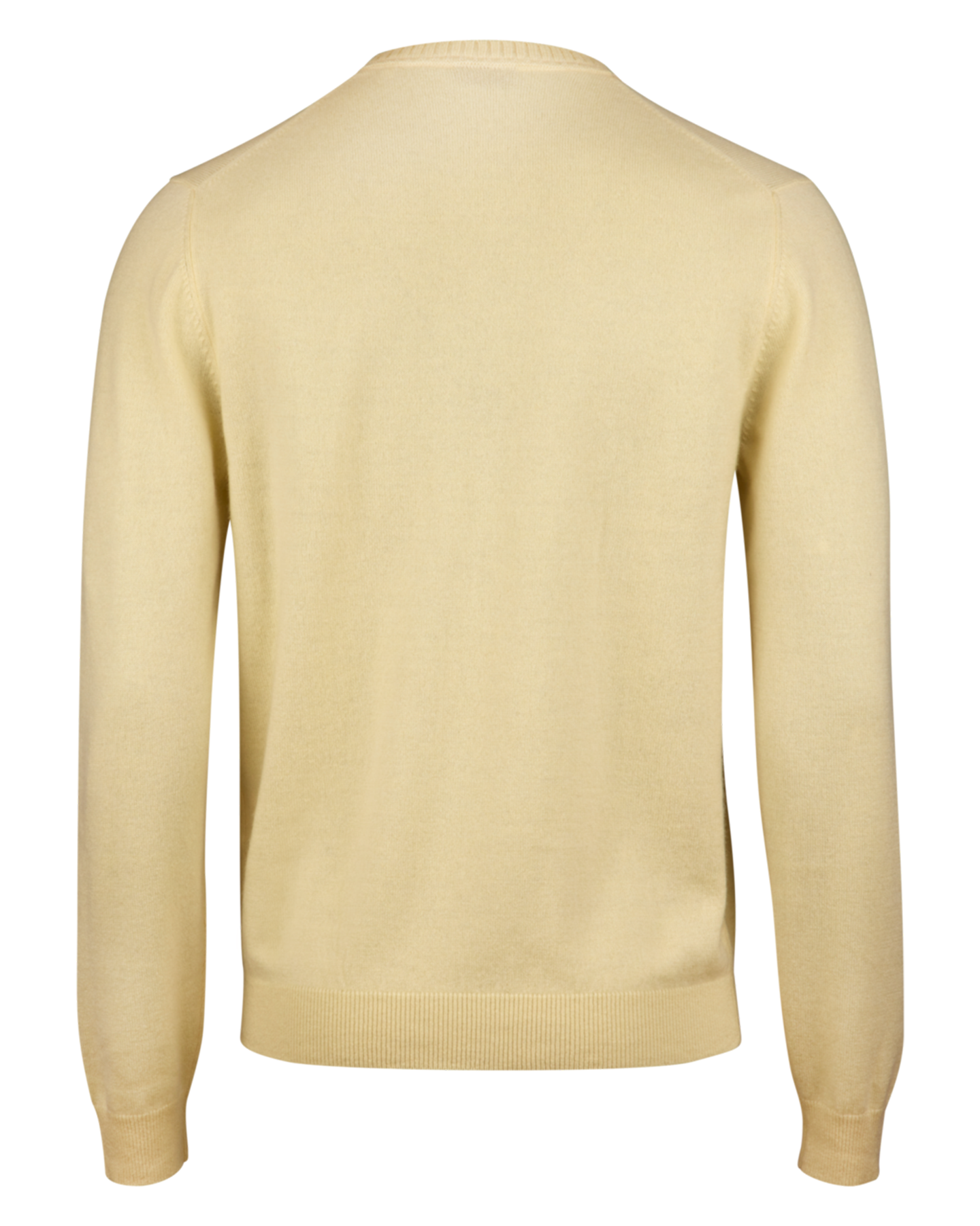 PALE YELLOW CASHMERE CREW NECK SWEATER