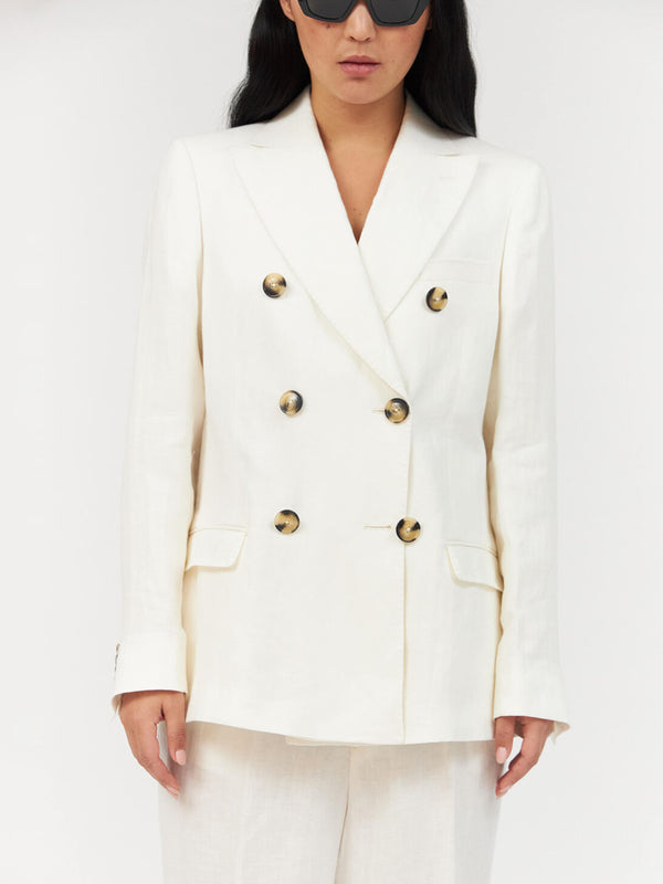 RANI DOUBLE BREASTED BLAZER - OFF WHITE