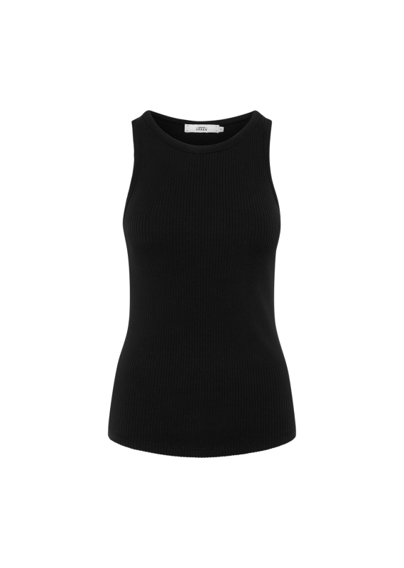 ELLA BLACK RIBBED JERSEY TOP