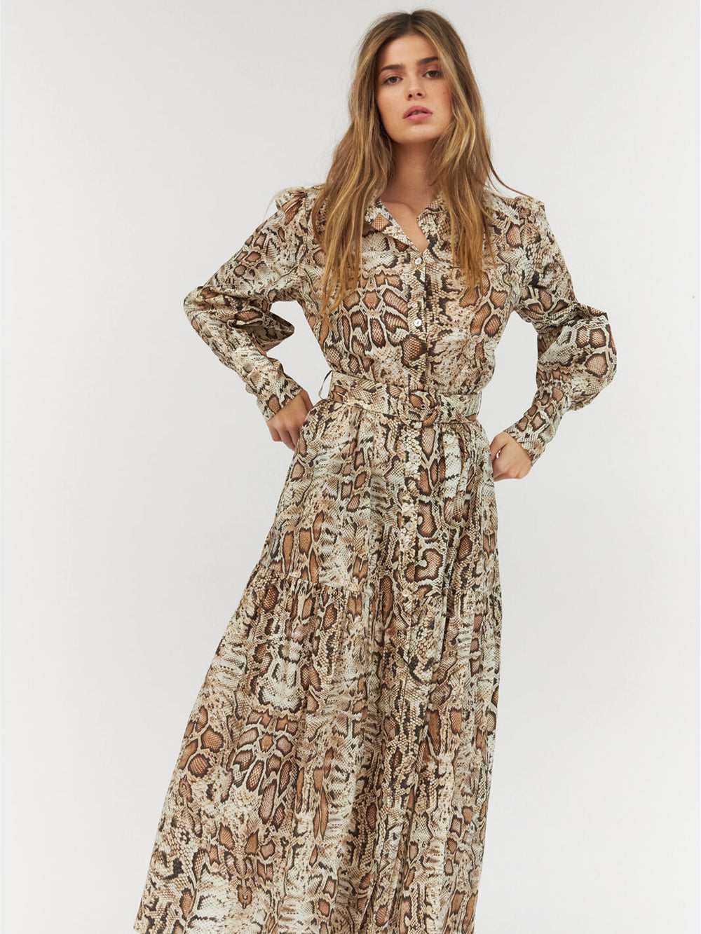 OXANA SNAKE PRINT COTTON DRESS