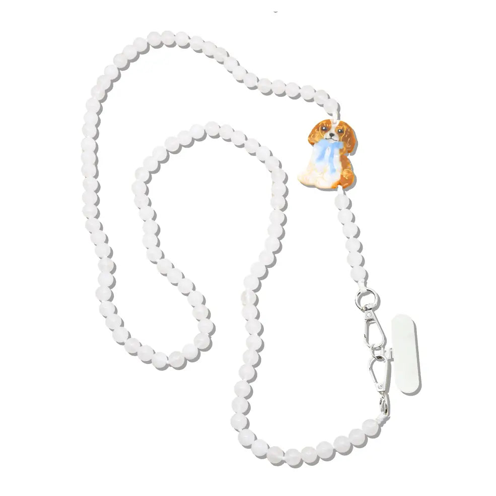 HAND PAINTED KING CHARLES CROSSBODY PHONE CHAIN