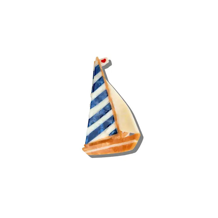 HAND PAINTED SAILBOAT CLAW CLIP