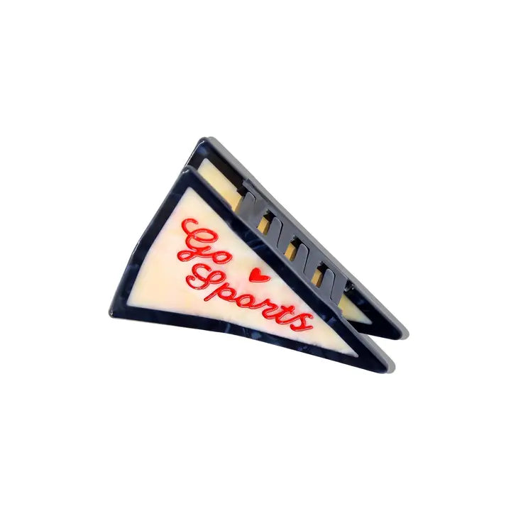 HAND PAINTED GO SPORTS PENDANT FLAG HAIR CLIP