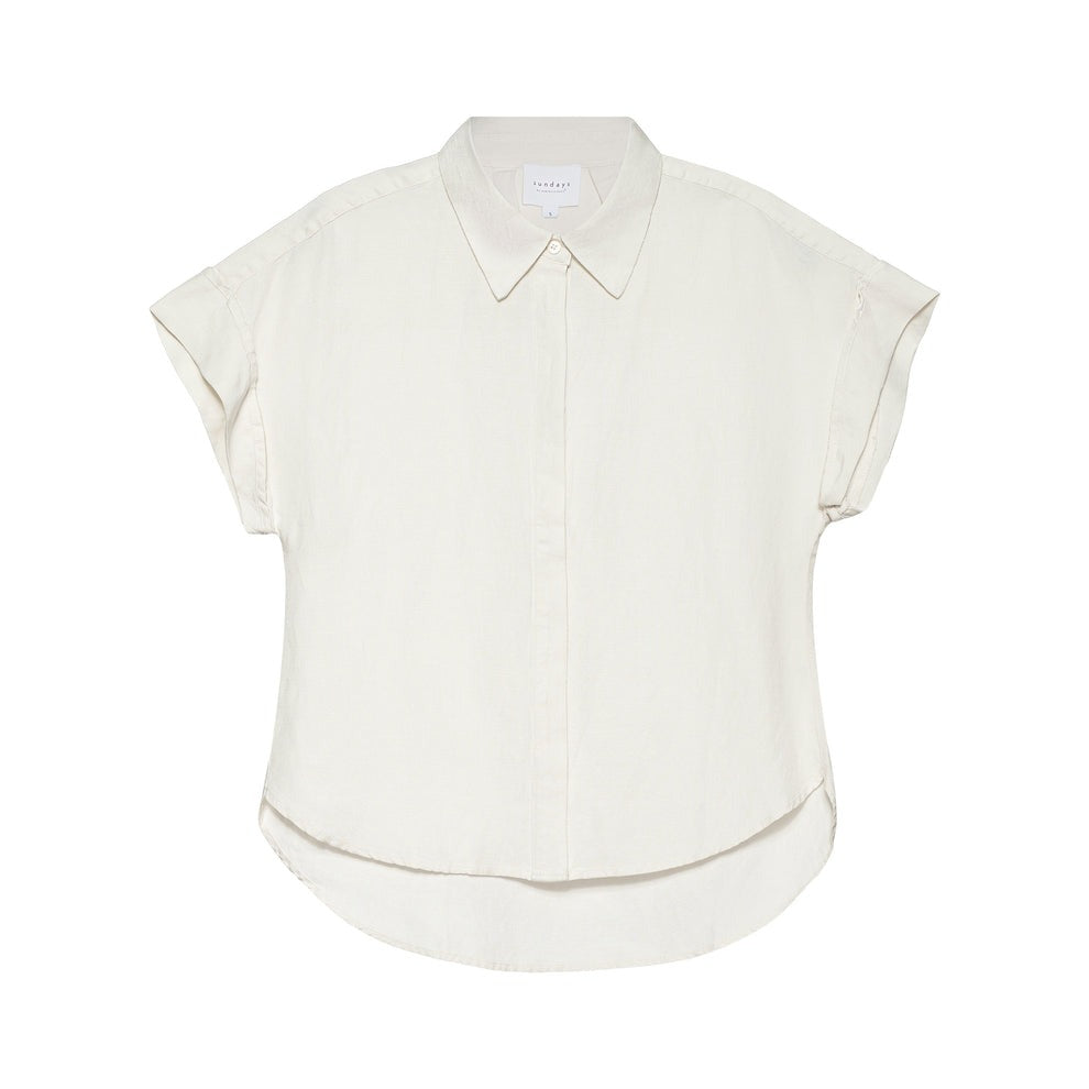KAI LINEN BLAND SHIRT - WHISPER WHITE