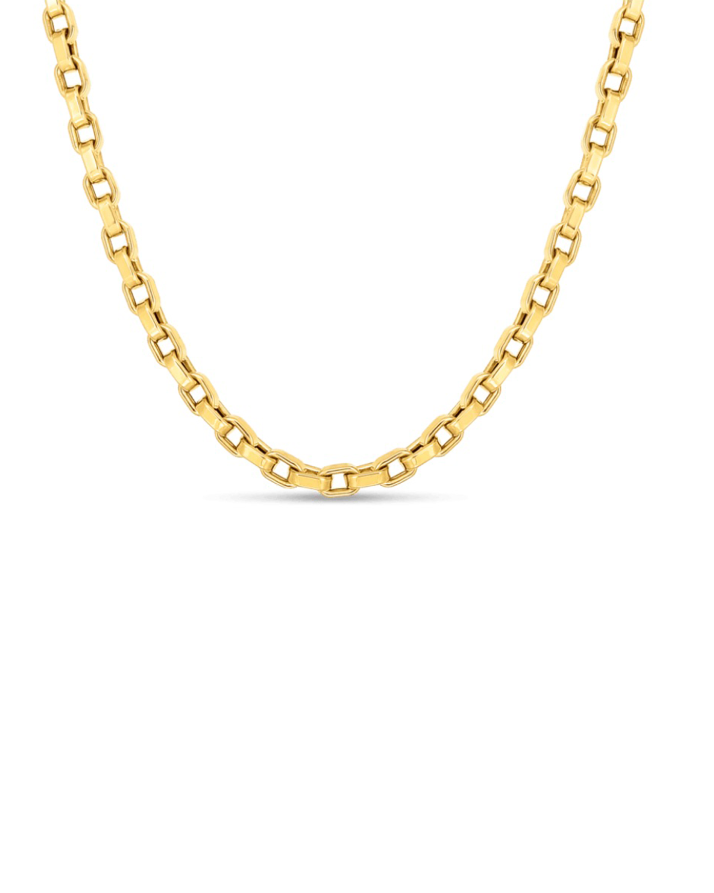 18K YG SQUARE LINK CHAIN 17IN