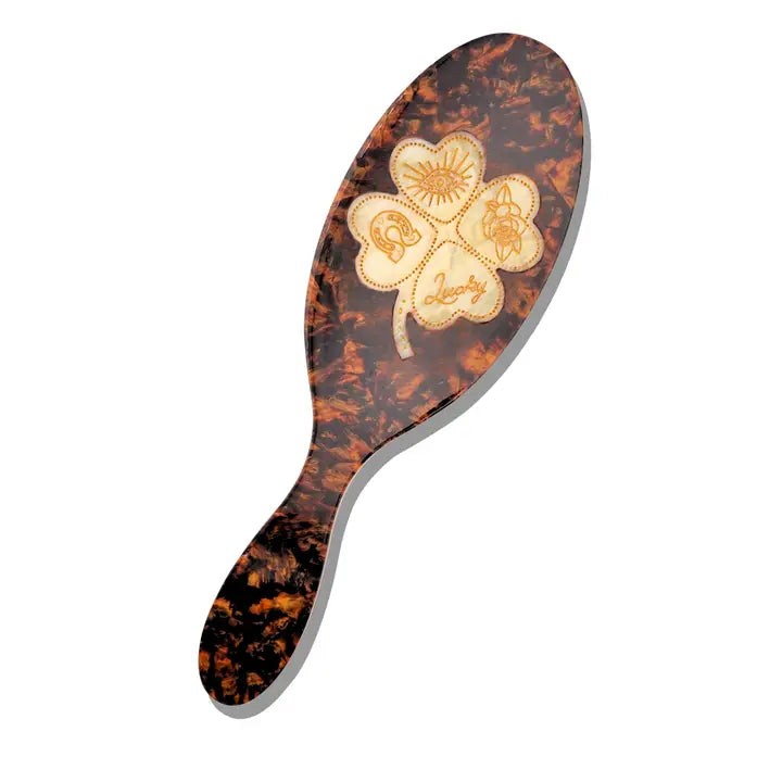 HAND-PAINTED LUCKY CLOVER AMAZING HAIR DAY BRUSH
