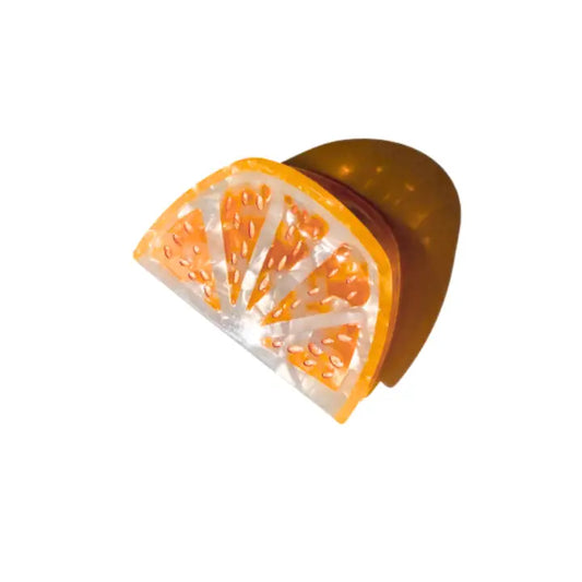 HAND PAINTED ORANGE SLICE HAIR CLIP